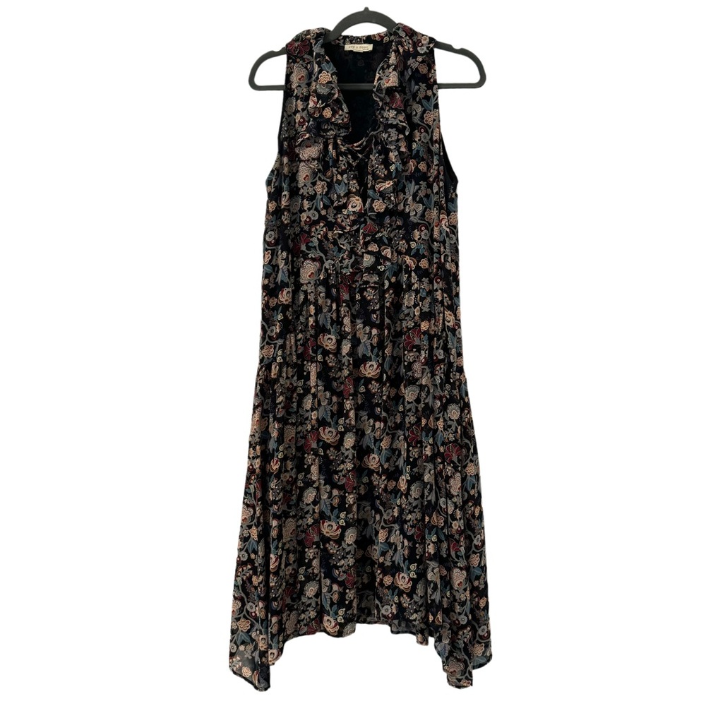 Anthropologie See U Soon Dark Floral Whimsygoth Oversized Flowy‎ Dress Size M